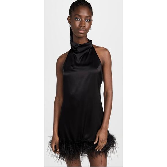 $361 Amanda Uprichard Lunaria Mini Dress Black Size XS - Picture 1 of 8